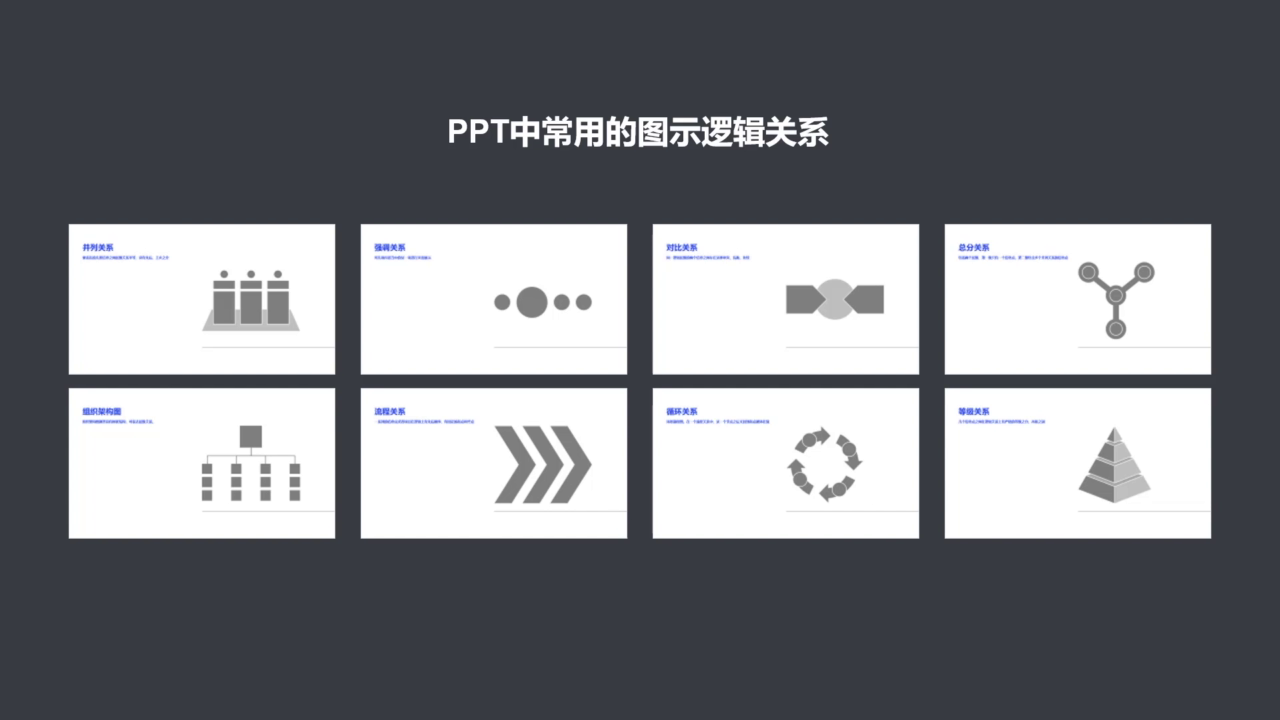 iSlide 图示库中的逻辑关系图示